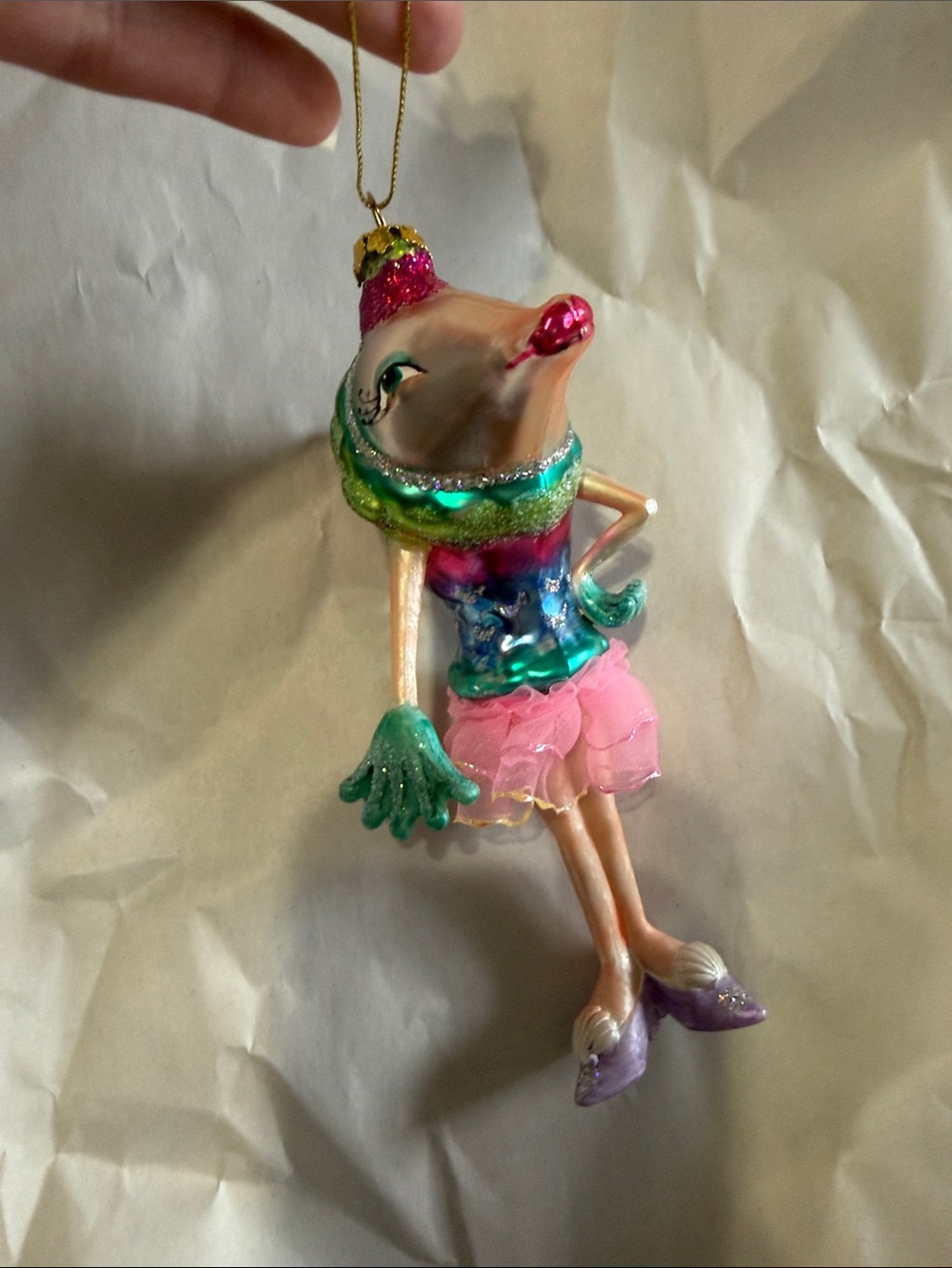 Pink Dolphin Ornament - Colorful